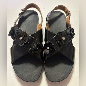 Fitflop Black Floral Women's Sandals